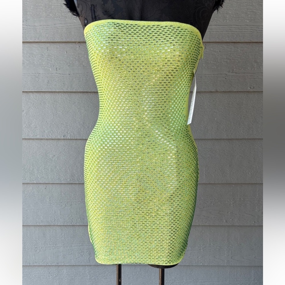 Hera Collection Lime Mesh Mini Dress